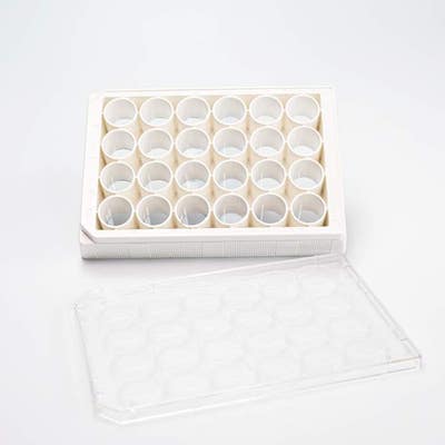 VisiPlate-24 TC, White 24-well Microplate with Clear Bottom, Sterile and Tissue Culture Treated