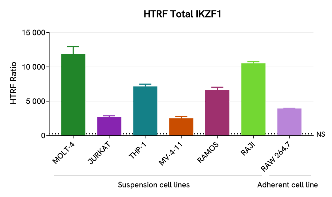 Total IKZF1 assay Versatility on human and murine cell lines