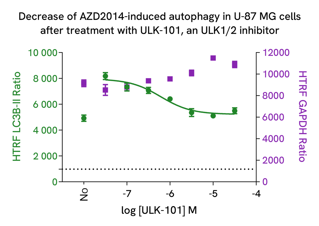 HTRF LC3B II negative modulation using ULK-101