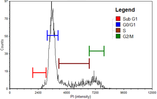 cell cycle hela graph