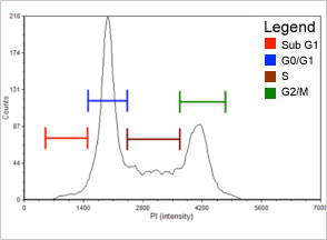 Cell cycle population histogram etoposide 2