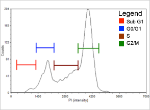 Cell cycle population histogram etoposide 3