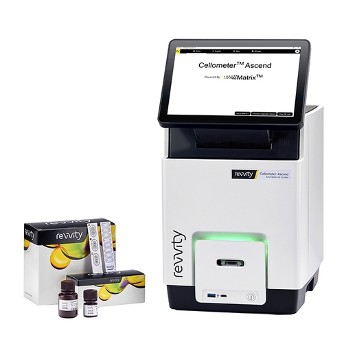 Image showing the Cellometer Ascend automated cell counter with consumables.