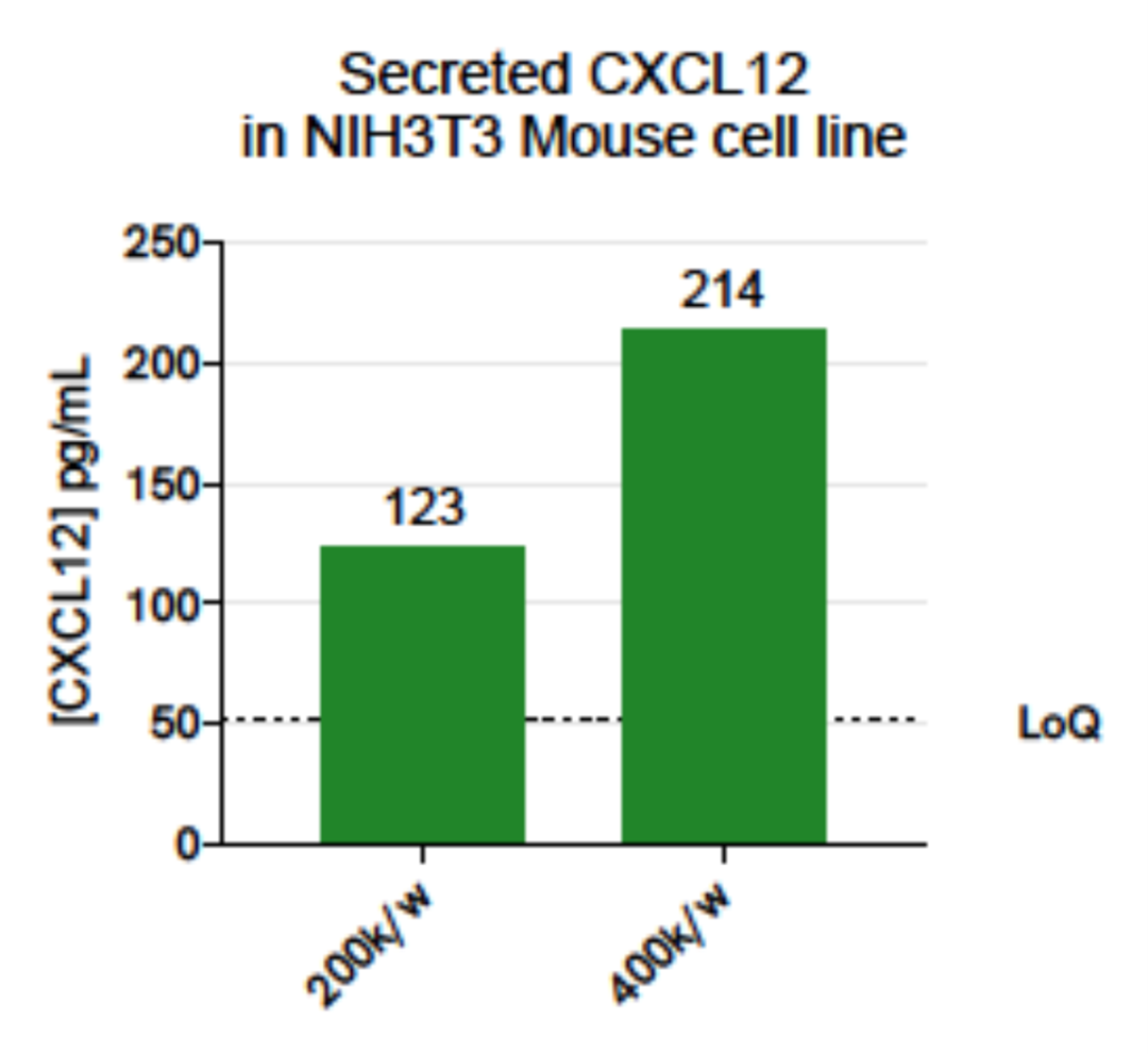 Human CXCL12 detection on mouse cell supernatants