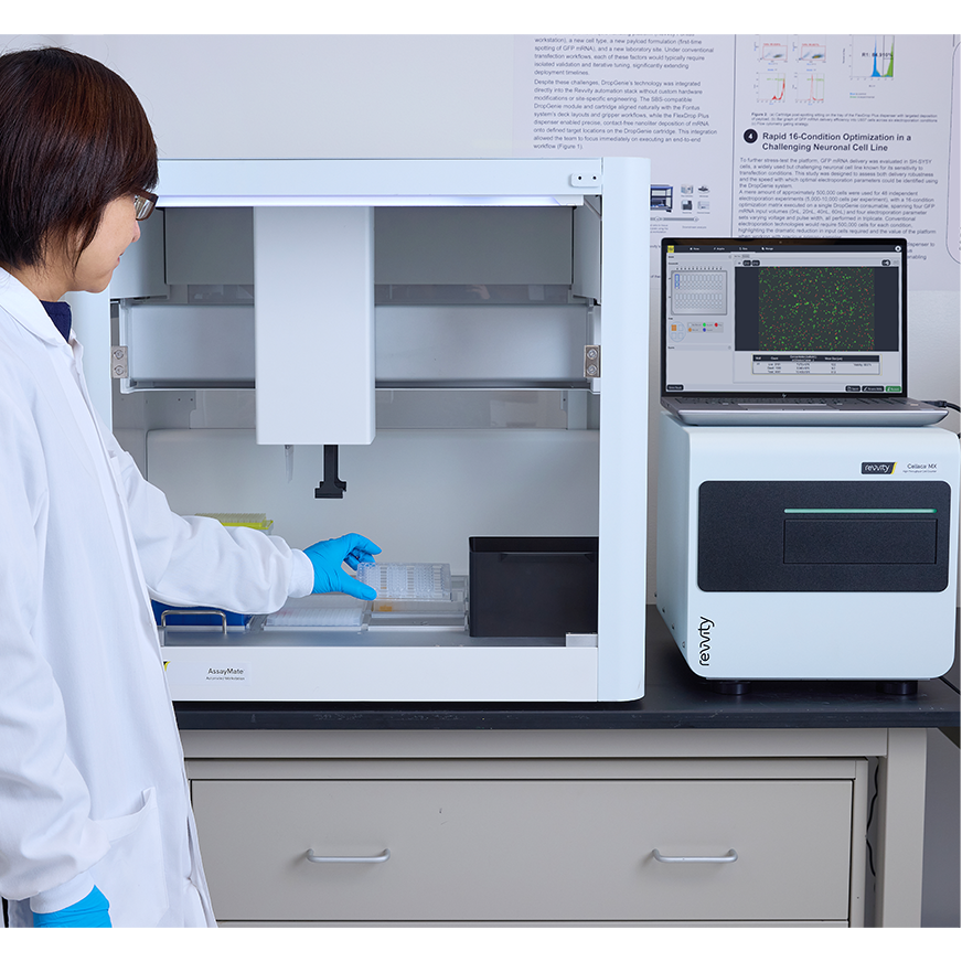 assaymate cellaca mx with lab researcher 