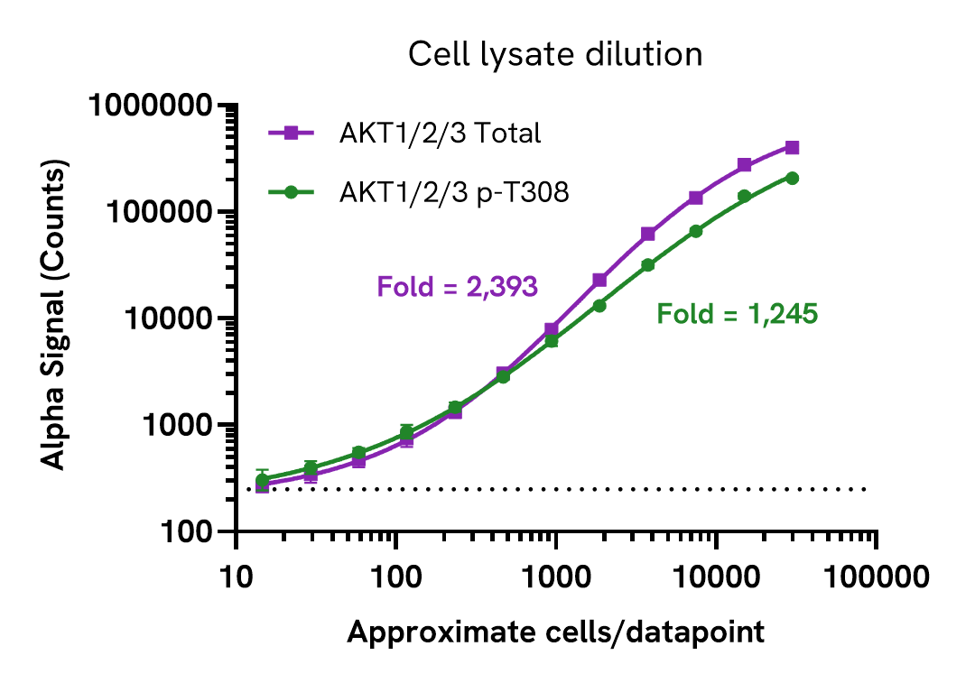 Assay sensitivity - Cell lysate dilution