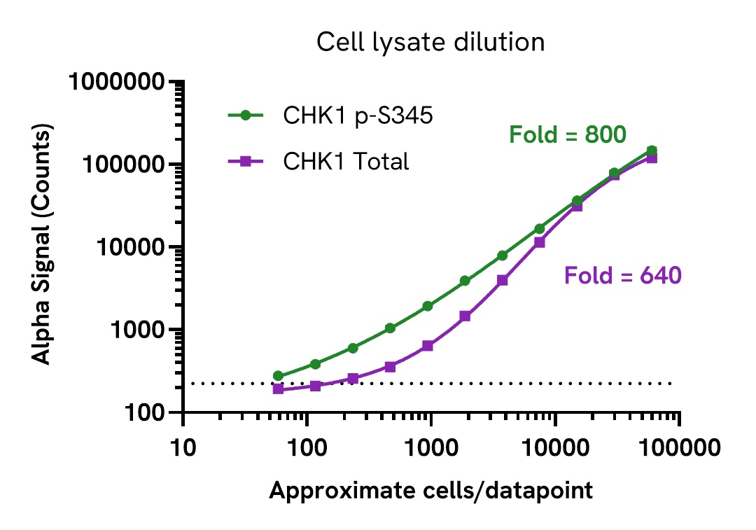 Assay Sensitivity - Cell lysate dilution