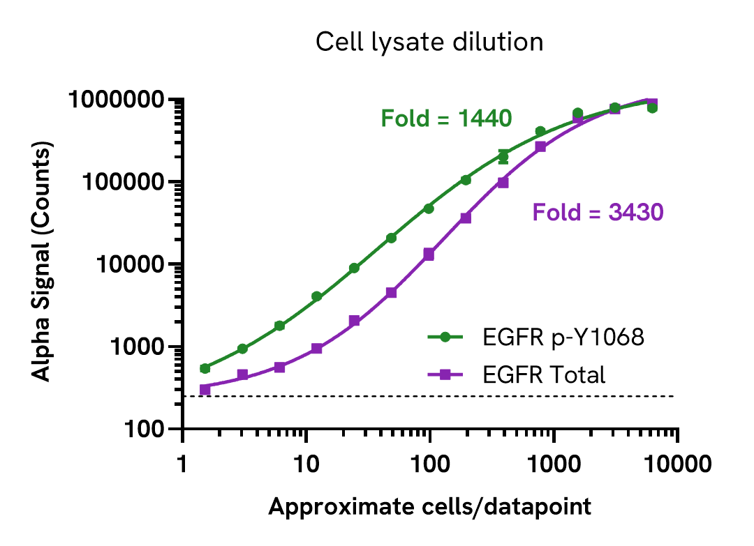 EGFR assay sensitivity - Cell lysate dilution
