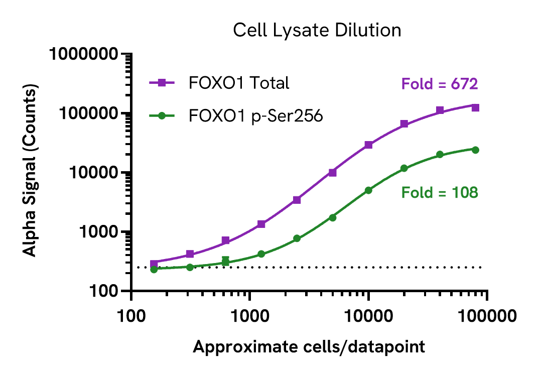 Assay sensitivity of Total FOXO1 assay