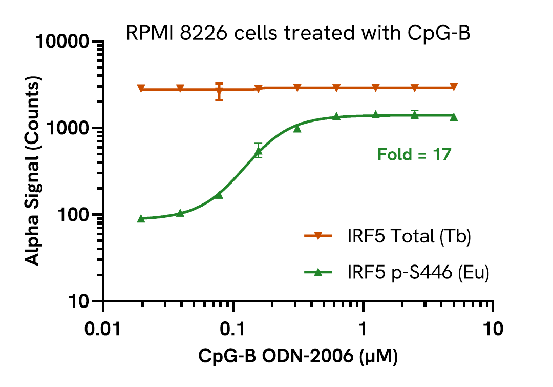 Pharmacological validation (activation) of Phospho IRF5 + Total assay