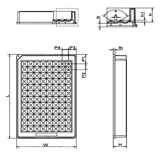 Microplate 6008720 96 well drawing