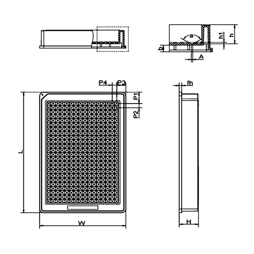 Microplate 6008750 384 well drawing