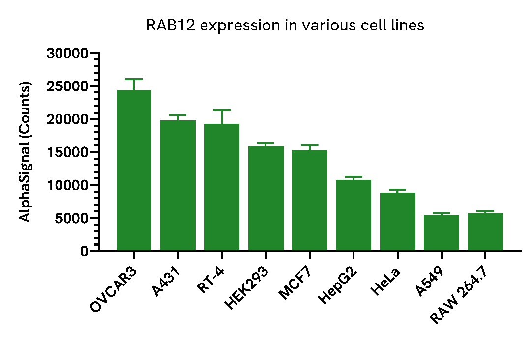 Versatility of Total RAB12 assay in various cell lines