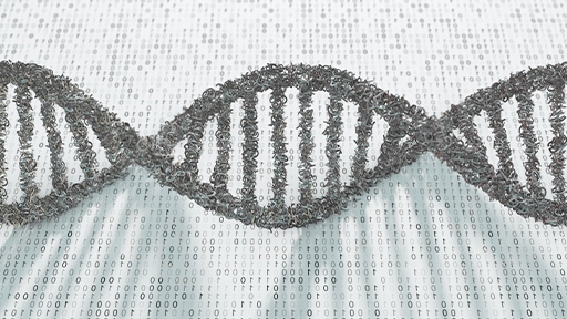 Abstract illustration of DNA barcodes representing multiplex next-generation sequencing